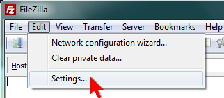  How to access the FileZilla client configuration window